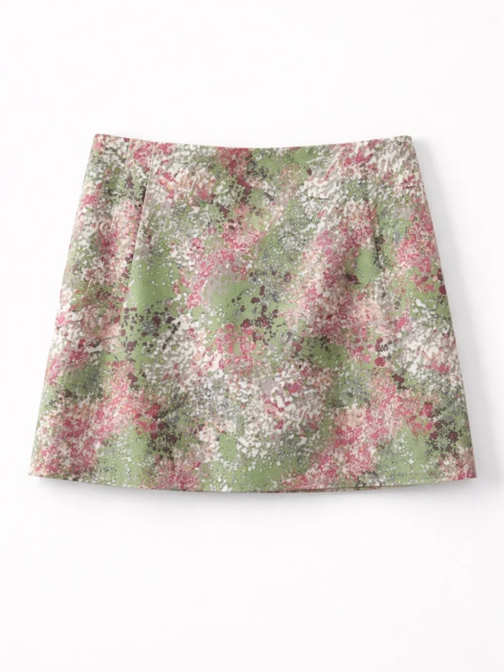 J. Crew Pink and Green Floral Mini Skirt